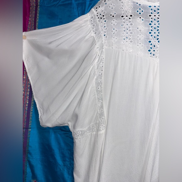 Rain White Eyelet Boho Peasant Top women’s size 3X - Picture 12 of 15